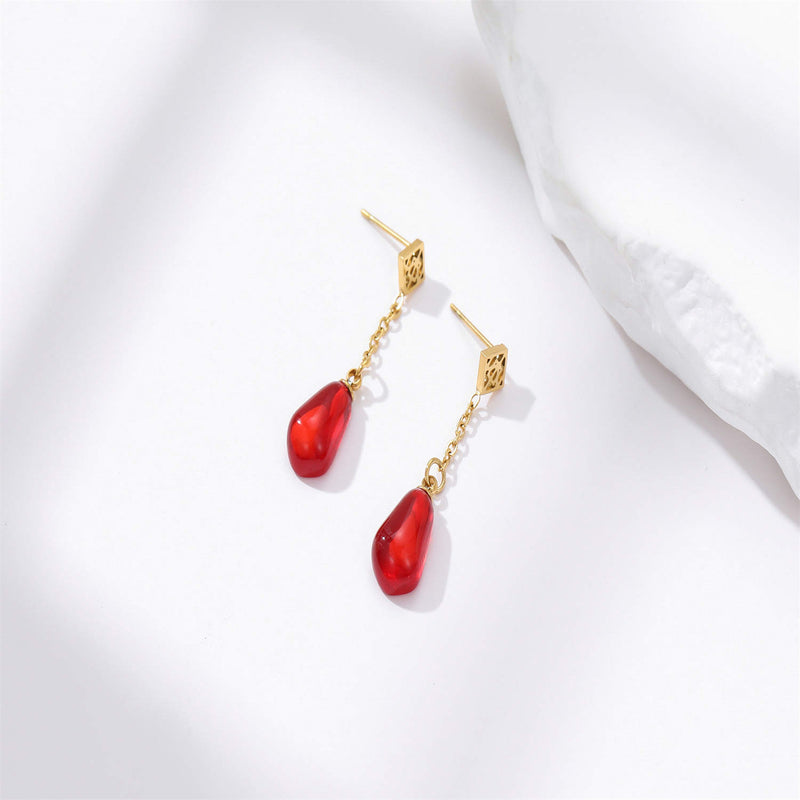 Pomegranate Single Chain Earring - OMID